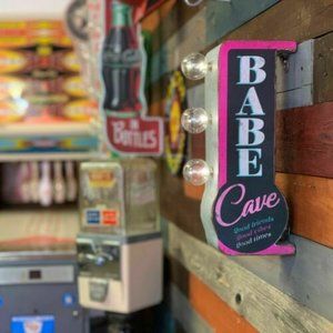Babe Cave Double Sided Marquee LED Sign, For Home Bar She Shed Arcade Brand New